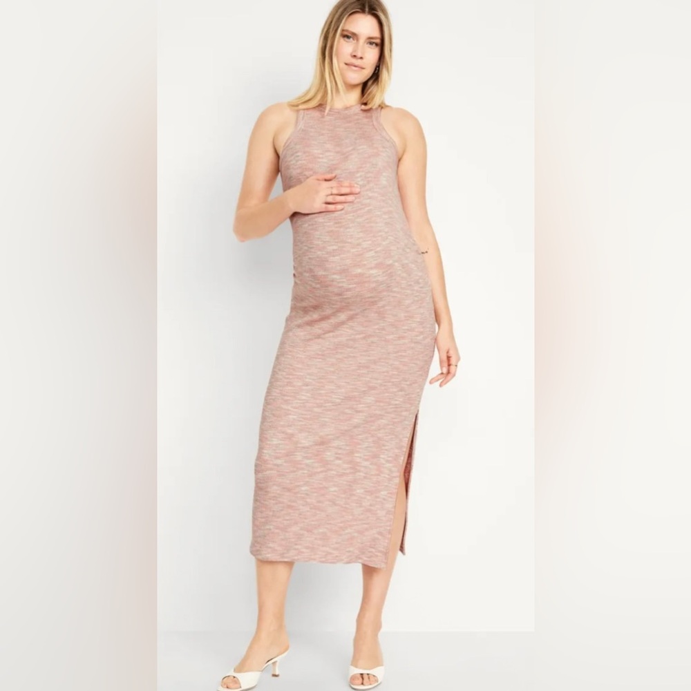 NWT Old Navy maternity racerback rib-knit midi dress with slit